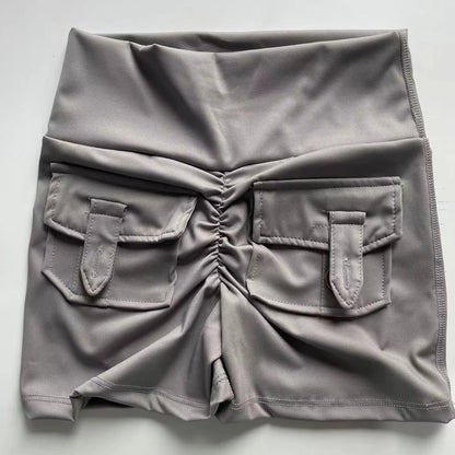 Peach Butt Fitness Shorts Women's Exercise Three-Quarter Pants Cargo Air Dry Pocket Yoga  Tight  Lift Summer